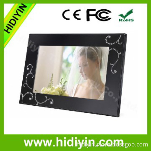 8 inch tempered glass touch screen digital photo frame